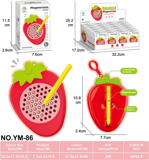 Pizarra magnética de dibujo con forma de fresa