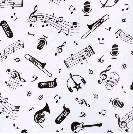 Estampado musical en las mangas