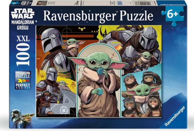 Puzzle Ravensburger Mandalorian y Grogu XXL de 100 piezas