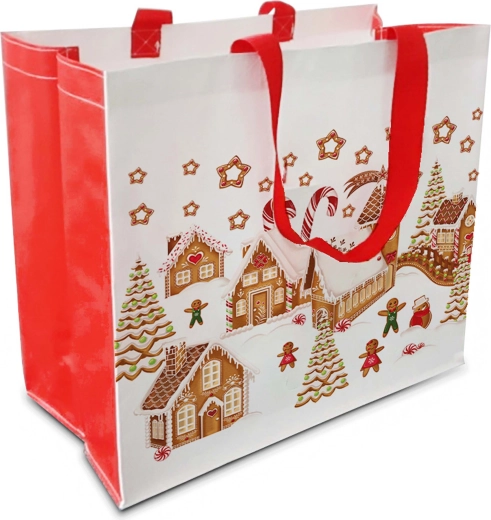 Bolsa de compra Pueblo de pan de jengibre 43 × 37 × 21,5 cm