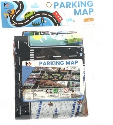 Alfombra de juego ciudad con carreteras y señales de tráfico 130 × 100 cm