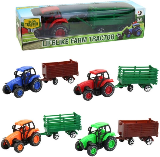 Tractor agrícola con remolque de 9 cm en caja - 1 pieza