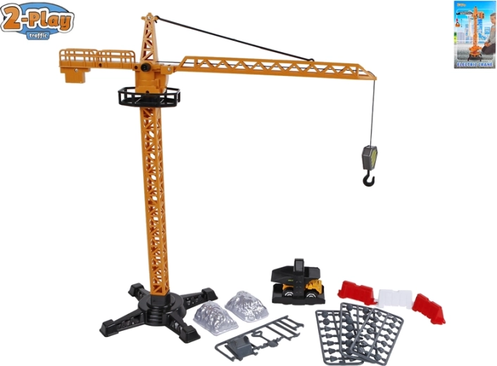 2-Play grúa de construcción con vehículo de obra y accesorios 40 cm