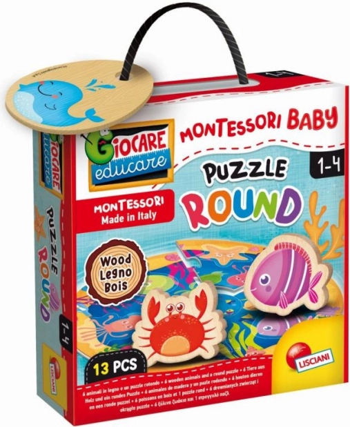 Puzzle circular de madera Montessori