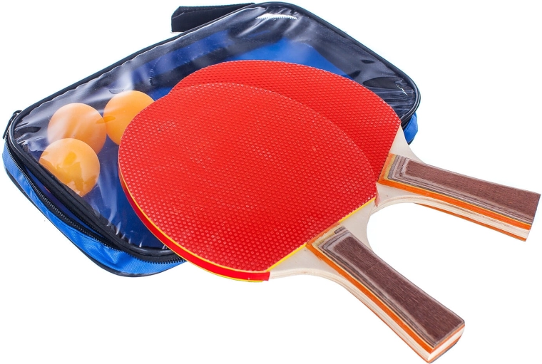 Set de tenis de mesa de 5 piezas (2 palas, 3 pelotas)