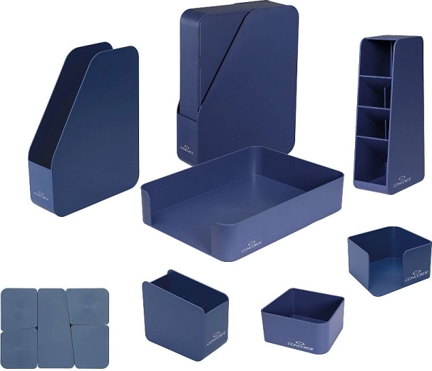 Set de oficina CONCORDE Eco, 7 piezas, azul