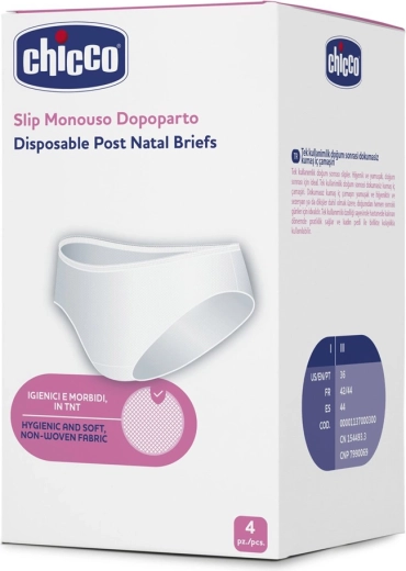 Braguitas posparto desechables Chicco, talla L, 4 uds
