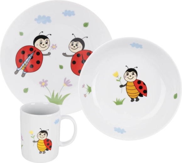 Juego de vajilla infantil Mariquita 3 piezas
