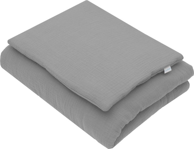 Set de muselina con relleno New Baby 80 × 70 cm gris
