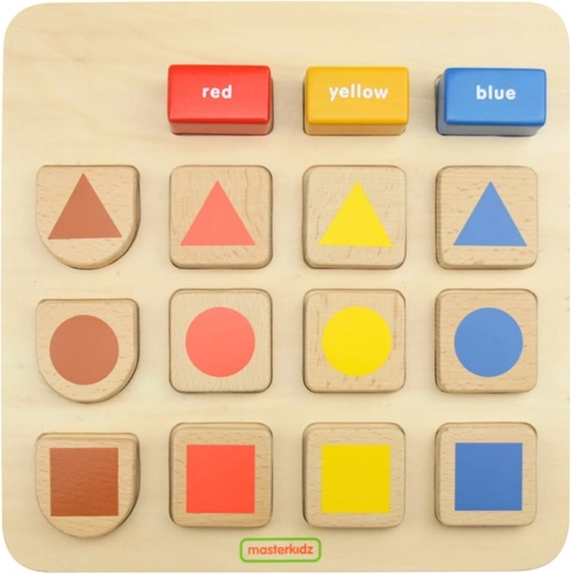 Tablero educativo de madera Masterkidz – clasificación de formas y colores