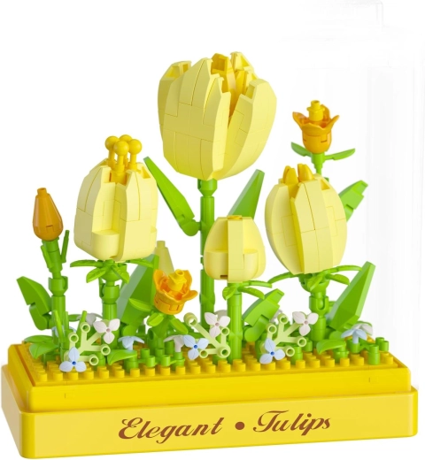Tulipanes de bloques como decoración