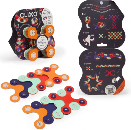 CLIXO Tiny & Mighty Space – set de construcción magnético 9 piezas, brilla en la oscuridad