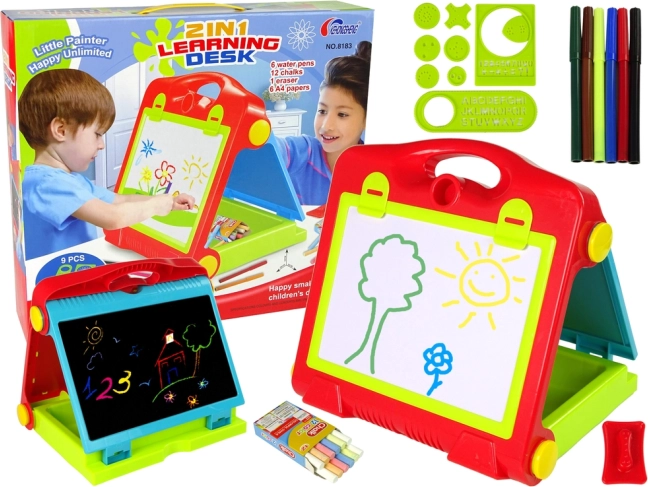 Pizarra infantil plegable 2 en 1 para tiza