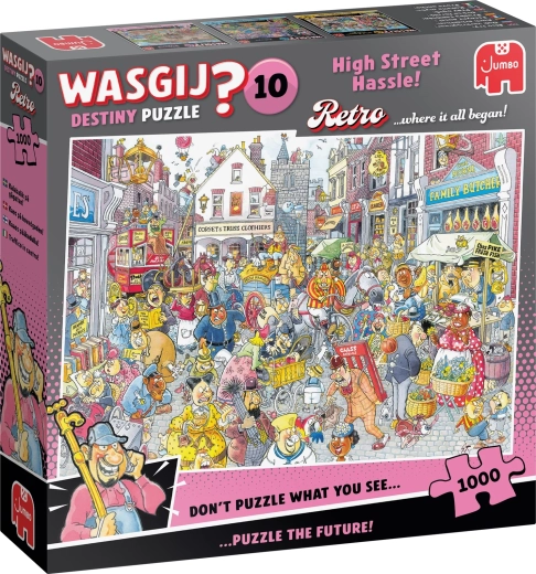 Jumbo Wasgij Retro Destiny 10: Problemas en la calle principal – puzle de 1000 piezas