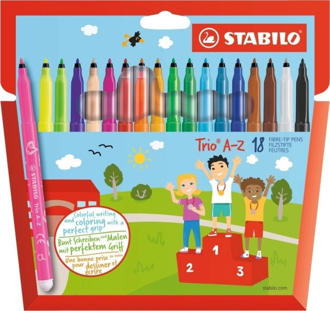 Rotuladores STABILO Trio A-Z – set de 18 colores