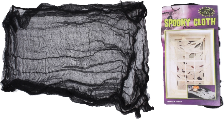 Decoración de Halloween: cortina o mantel 72 × 190 cm negro