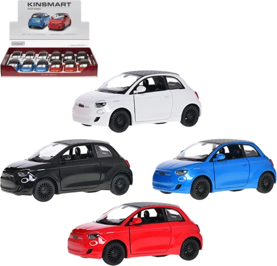 Modelo metálico de coche Kinsmart Fiat 500e 1:28 con retroceso (pull-back) - 1 unidad