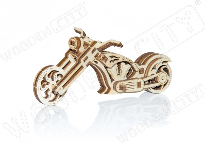 Puzle 3D de madera: moto CHOPPER – mini modelo, 22 piezas