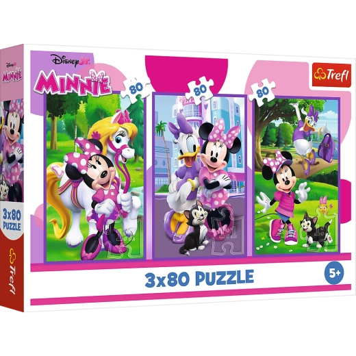 Puzzle 3x80 Minnie y sus amigos de Disney Trefl