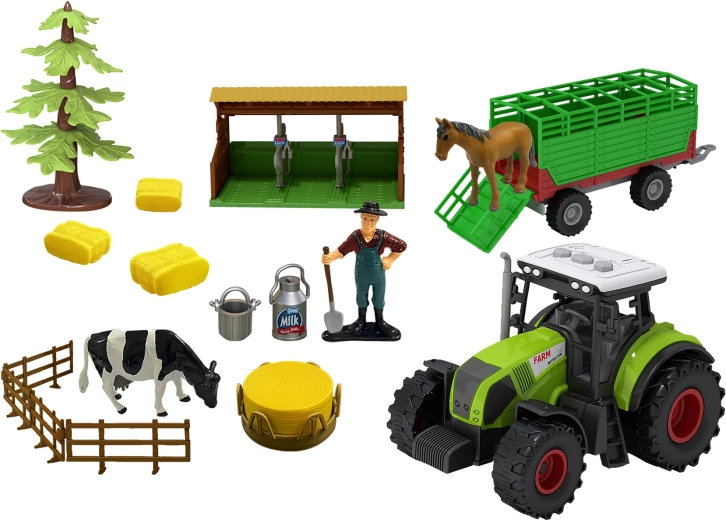 Tractor con remolque y accesorios para niños