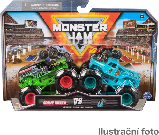 Monster Jam camiones monstruo metálicos a escala 1:64, 2 uds.