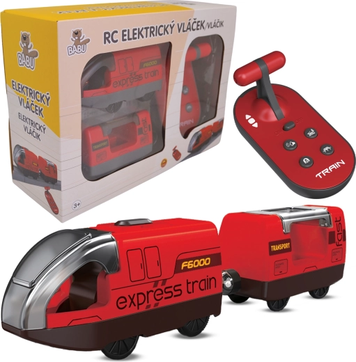 Tren eléctrico BABU con control remoto, rojo - 2 unidades