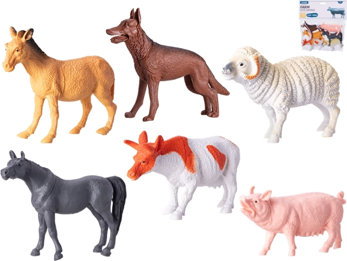 Juego de figuras de animales de granja de 10–14 cm, 6 uds.
