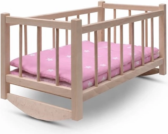 Cuna/camita de madera para muñecas Baby Mix stars pink - 1 pieza