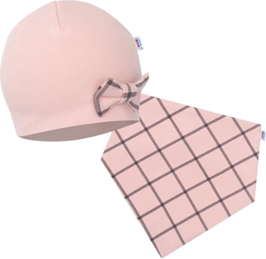 Gorrito y cuello para bebé NEW BABY Missy rosa