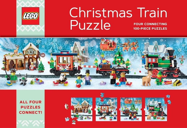 Puzzle navideño del tren LEGO 4×100 piezas