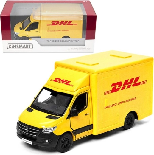 Mercedes‑Benz Sprinter DHL 1:48 modelo metálico con tracción Pull Back