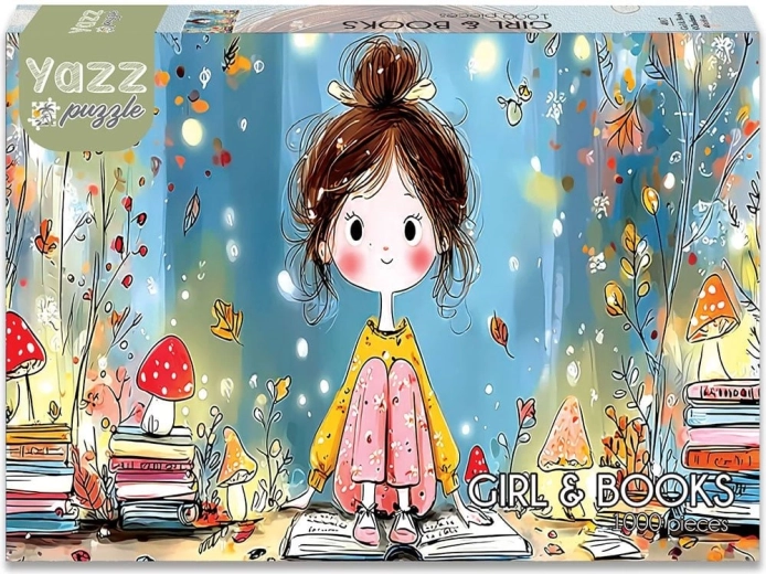 Puzzle Yazz chica y libros de 1000 piezas