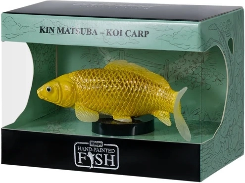 Figura Mojo de carpa koi Kin matsuba en caja de presentación