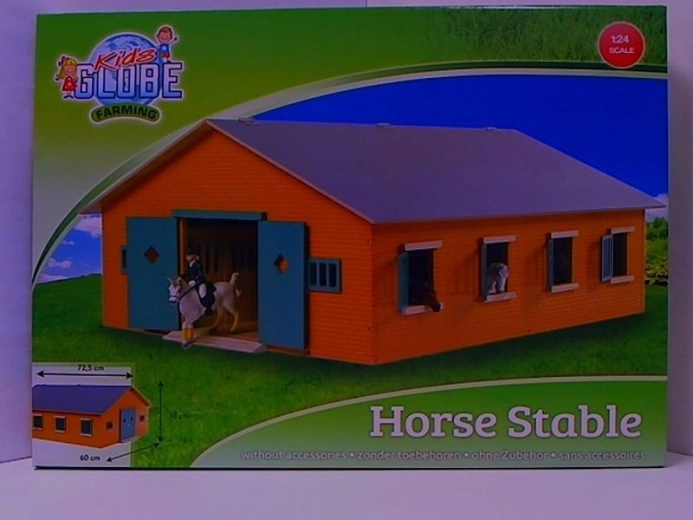 Establo de madera para caballos con 7 boxes (1:24)