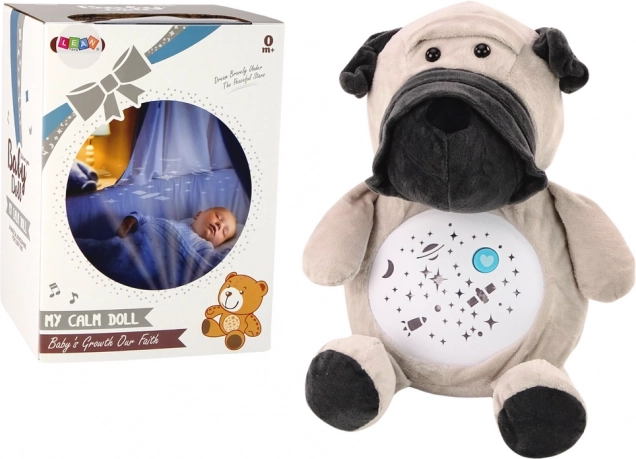 Perrito de peluche para dormir con modo día y noche