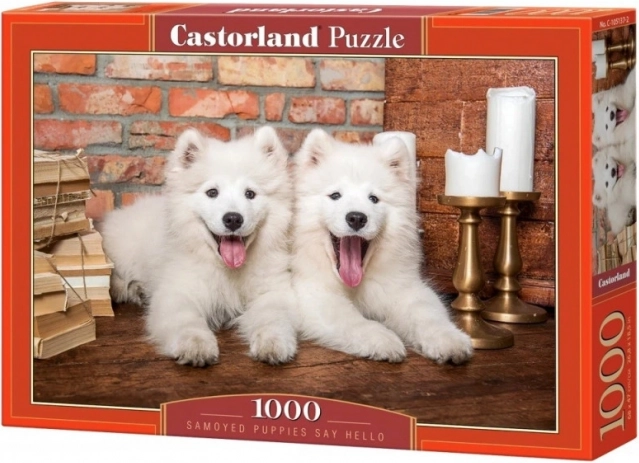 Puzzle 1000 piezas Samoyed Puppies Say Hello