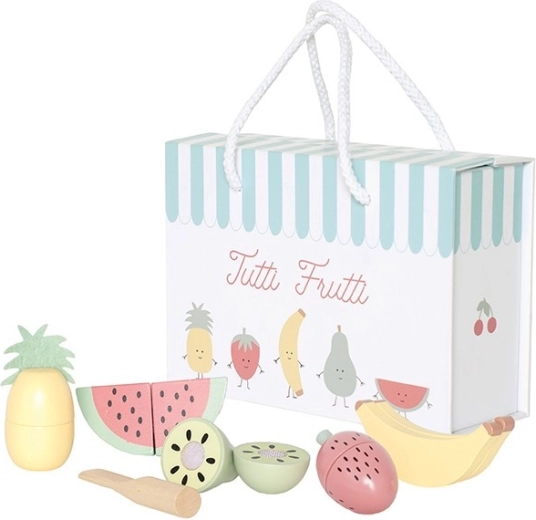 JaBaDaBaDo fruta de madera para cortar para niños
