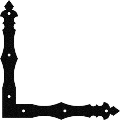 Escuadra decorativa de acero 150 × 150 × 25 mm, negra, 2,5 mm