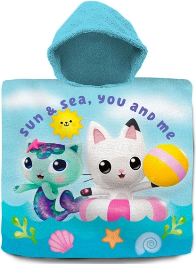Poncho de baño infantil GABBY’S DOLLHOUSE 60 × 120 cm, algodón