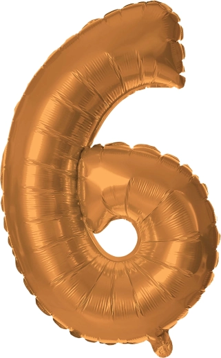 Globo de foil número 6 bronce 30 cm TORO
