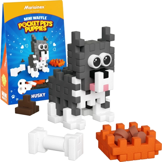 Set de construcción Mini Waffle Pocket Pets – husky