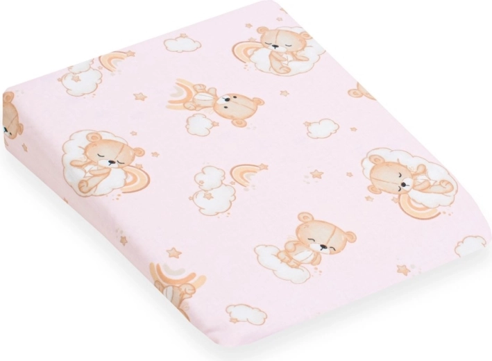 Funda para almohada infantil en cuña 30×37 cm osito rosa