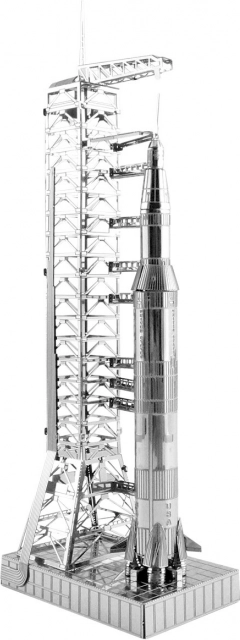 Puzzle 3D de Metal Earth Apollo Saturn V con rampa de lanzamiento