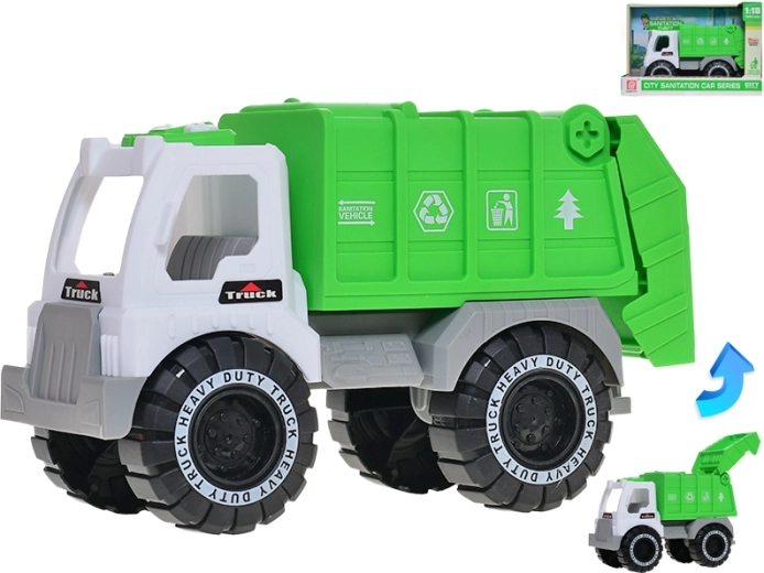 Camión de basura de 21,5 cm con rueda libre