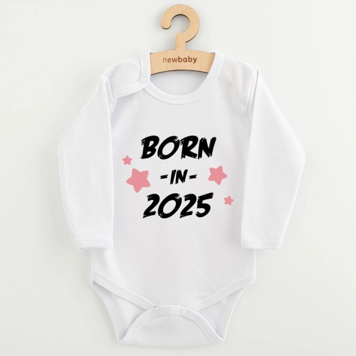 Body infantil con estampado New Baby Born in 2025, rosa, talla 56 (0–3 meses)