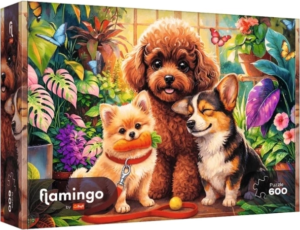 Puzzle Trefl Flamingo by Trefl de 600 piezas «Psy w oranżerii»