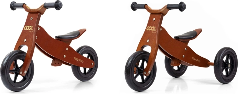 Milly Mally correpasillos de madera 2 en 1 Cool Dark Natural
