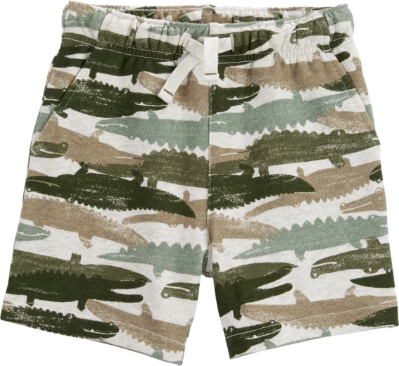 Pantalones cortos de algodón Carter's green aligators para niño – Talla 12 m