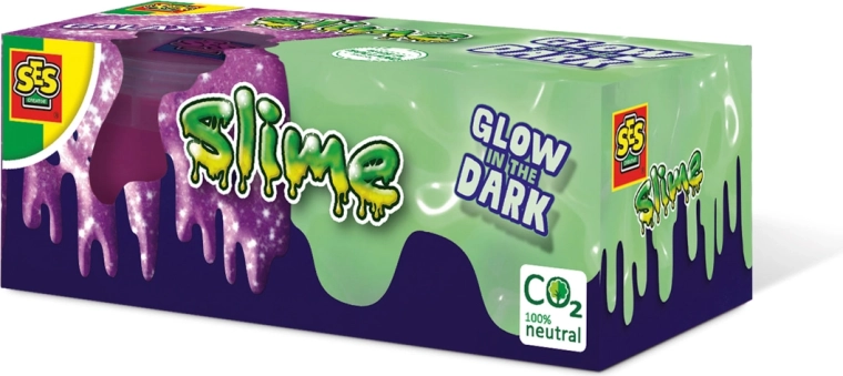 Slime que brilla en la oscuridad con purpurina 2 uds