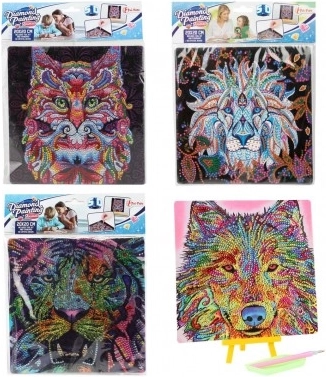 Pintura de diamantes Animales en cartón 20x20 cm